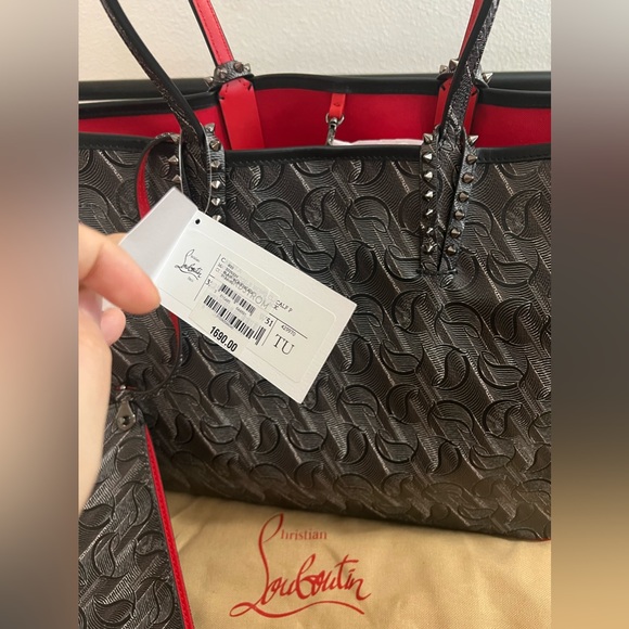 Brand NWT Christian Louboutin Cabata Monogram Toile Large Tote Bag and Pouch - Picture 8 of 15